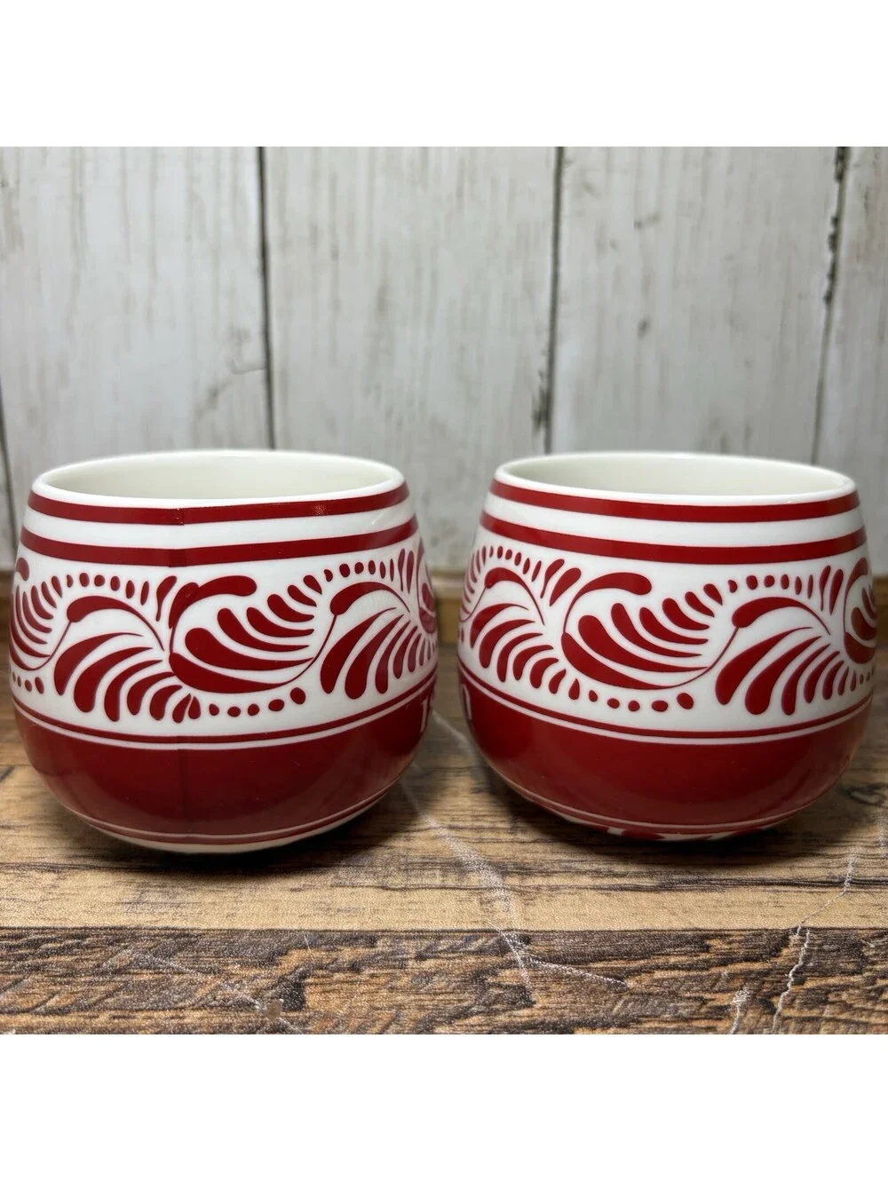 1800 Tequila Ceramic Cups Set of 2 Red/White 10 oz Promotional Gift Set